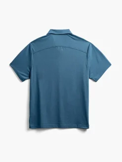 Best Sale Atlantic Blue Men'S Composite Merino Zip Polo Men'S Polos, Tees & Henleys