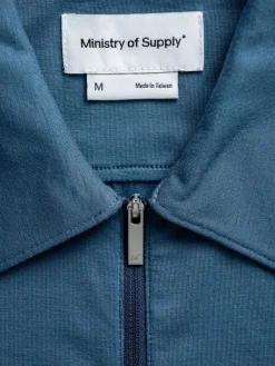 Best Sale Atlantic Blue Men'S Composite Merino Zip Polo Men'S Polos, Tees & Henleys