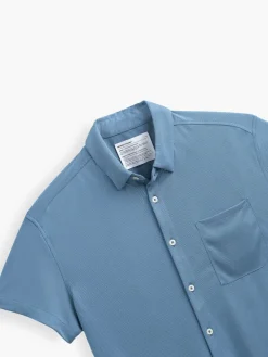 Cheap Atlantic Blue Oxford Men'S Apollo Short Sleeve Sport Shirt Men'S Shirts