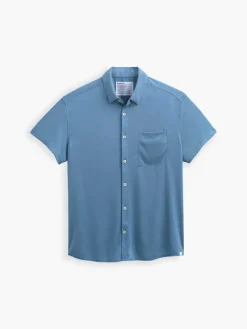 Cheap Atlantic Blue Oxford Men'S Apollo Short Sleeve Sport Shirt Men'S Shirts