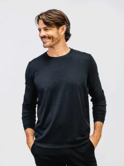 Best Sale Black Men'S Composite Merino Long Sleeve Tee Men'S Polos, Tees & Henleys