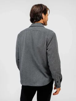 Hot Black Tweed Men'S Fusion Overshirt Men'S Shirts