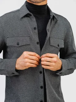 Hot Black Tweed Men'S Fusion Overshirt Men'S Shirts