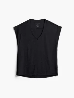 Fashion Black Women'S Composite Merino V-Neck Tee Women'S Shirts