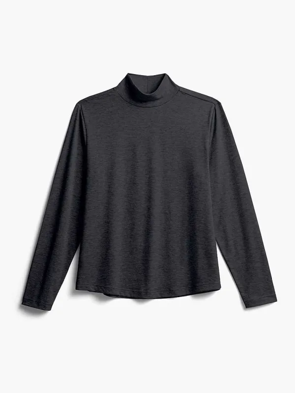 Cheap Black Women'S Composite Merino Mock Neck Women'S Shirts