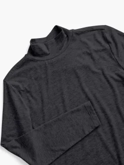 Cheap Black Women'S Composite Merino Mock Neck Women'S Shirts