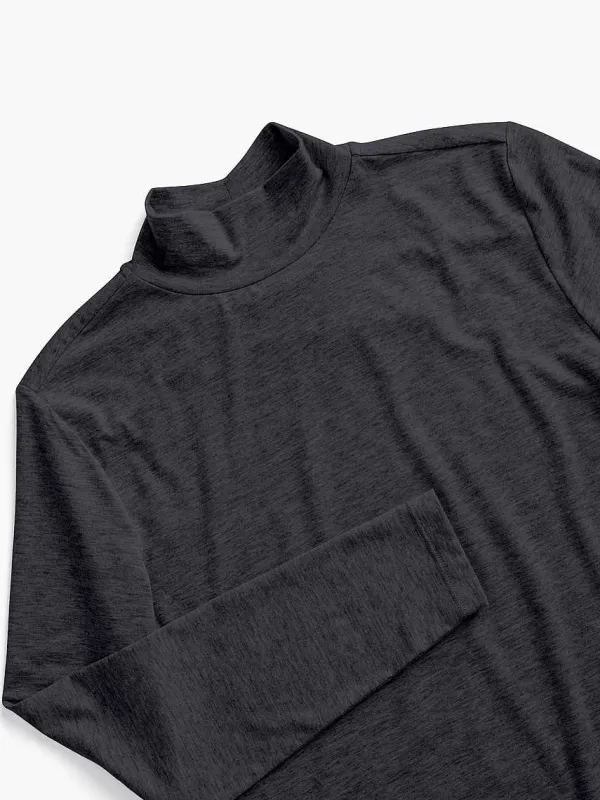 Cheap Black Women'S Composite Merino Mock Neck Women'S Shirts