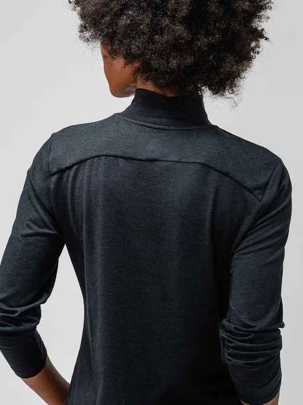 Cheap Black Women'S Composite Merino Mock Neck Women'S Shirts