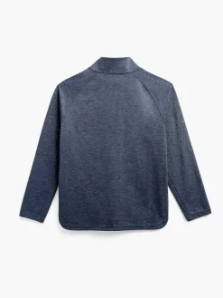 Best Sale Blue Denim Heather Men'S Fusion Double-Knit 1/4 Zip Men'S Jackets & Coats