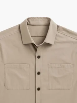 Sale British Tan Men'S Pace Poplin Overshirt Men'S Shirts