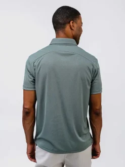 Best Sale Calcium Green Oxford (Brushed) Men'S Apollo Polo Men'S Polos, Tees & Henleys