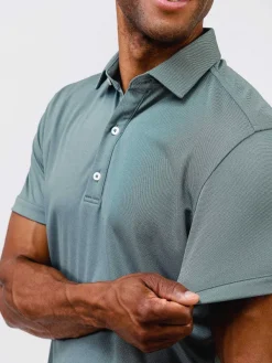 Best Sale Calcium Green Oxford (Brushed) Men'S Apollo Polo Men'S Polos, Tees & Henleys