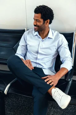 Best Chambray Blue Men'S Aerozero° Dress Shirt Men'S Shirts