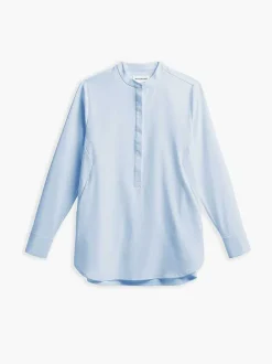 Online Chambray Blue Women'S Aerozero° Band Collar Tunic Women'S Shirts