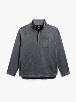 Hot Charcoal Heather Men'S Fusion Double-Knit 1/4 Zip Men'S Sweatshirts & Sweaters