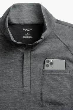 Hot Charcoal Heather Men'S Fusion Double-Knit 1/4 Zip Men'S Sweatshirts & Sweaters