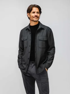 Clearance Charcoal Heather Men'S Fusion Overshirt Men'S Shirts