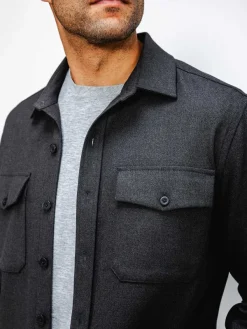 Clearance Charcoal Heather Men'S Fusion Overshirt Men'S Shirts