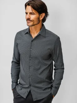Clearance Charcoal Mini Grid Men'S Aerozero° Dress Shirt Men'S Shirts
