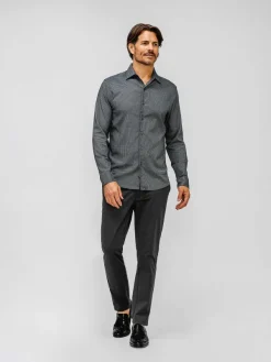 Clearance Charcoal Mini Grid Men'S Aerozero° Dress Shirt Men'S Shirts