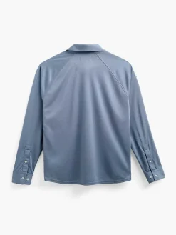 Sale City Blue Men'S Apollo Raglan Long Sleeve Polo Men'S Polos, Tees & Henleys