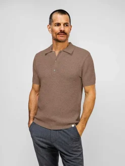 Shop Coffee Men'S Labs Atlas Short Sleeve Knit Polo Men'S Polos, Tees & Henleys
