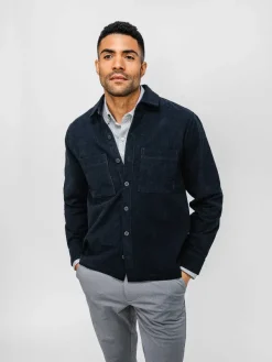 Best Sale Dark Navy Men'S Kinetic Corduroy Chore Coat Men'S Jackets & Coats