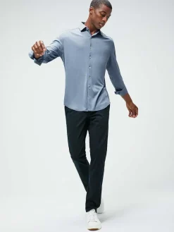 Shop Deep Sky Blue Oxford (Brushed) Men'S Apollo Dress Shirt Men'S Shirts