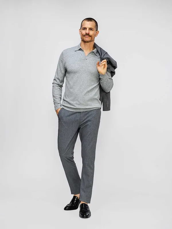 Best Grey Heather Men'S Atlas Air Polo Sweater Men'S Sweatshirts & Sweaters