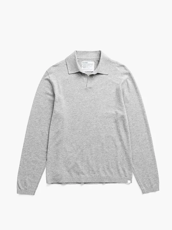 Best Grey Heather Men'S Atlas Air Polo Sweater Men'S Sweatshirts & Sweaters