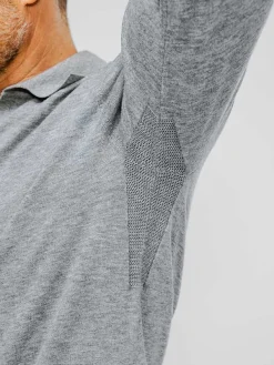 Best Grey Heather Men'S Atlas Air Polo Sweater Men'S Sweatshirts & Sweaters