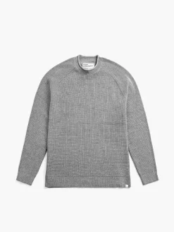 Cheap Grey Heather Men'S Atlas Waffle Roll Neck Sweater Men'S Sweatshirts & Sweaters