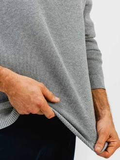 Cheap Grey Heather Men'S Atlas Waffle Roll Neck Sweater Men'S Sweatshirts & Sweaters