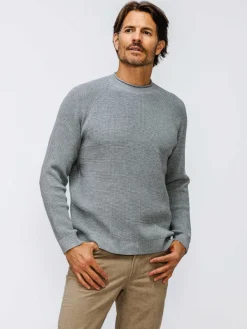Cheap Grey Heather Men'S Atlas Waffle Roll Neck Sweater Men'S Sweatshirts & Sweaters