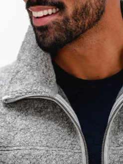 Outlet Grey Heather Men'S Composite Merino Ecofleece Jacket Men'S Jackets & Coats