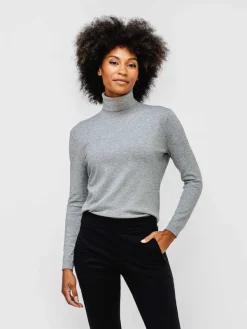 Best Grey Heather Women'S Atlas Air Turtleneck Women'S Shirts