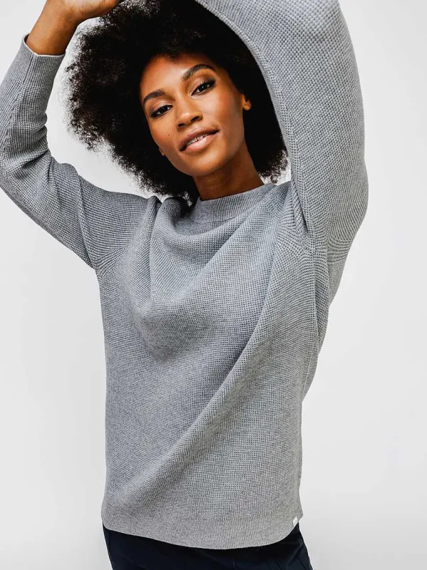 Best Sale Grey Heather Women'S Atlas Waffle Sweater Women'S Underwear & Socks
