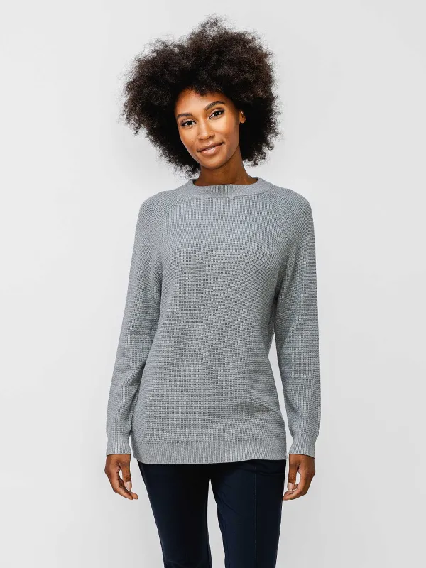 Best Sale Grey Heather Women'S Atlas Waffle Sweater Women'S Underwear & Socks