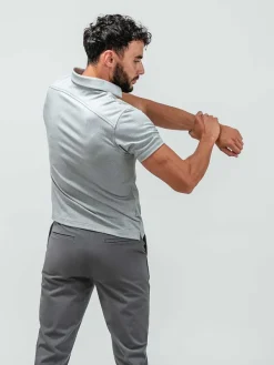 Outlet Grey White Heather (Brushed) Men'S Apollo Polo Men'S Polos, Tees & Henleys