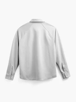 Store Grey White Heather (Brushed) Men'S Apollo Raglan Long Sleeve Polo Men'S Polos, Tees & Henleys