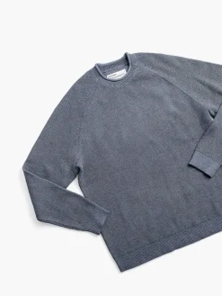 Outlet Indigo Heather Men'S Atlas Waffle Roll Neck Sweater Men'S Sweatshirts & Sweaters