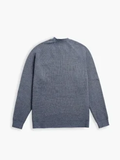 Outlet Indigo Heather Men'S Atlas Waffle Roll Neck Sweater Men'S Sweatshirts & Sweaters