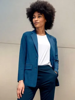 Best Sale Indigo Heather Women'S Velocity Oversized Blazer Women'S Suits