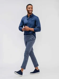 Best Indigo Stripe Men'S Previous Generation Hybrid Button-Down Men'S Shirts