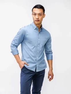 Best Lava Blue Men'S Hybrid Button-Down Men'S Shirts