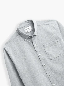New Light Grey Stripe Men'S Hybrid Button-Down Men'S Shirts
