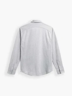 New Light Grey Stripe Men'S Hybrid Button-Down Men'S Shirts