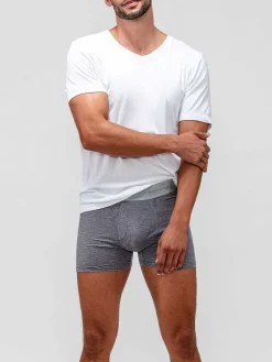 Store Medium Grey Heather Men'S Composite Merino Boxer Brief Men'S Underwear & Socks
