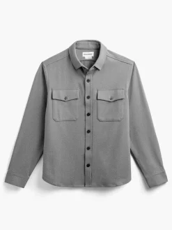 Best Medium Grey Heather Men'S Fusion Overshirt Men'S Shirts