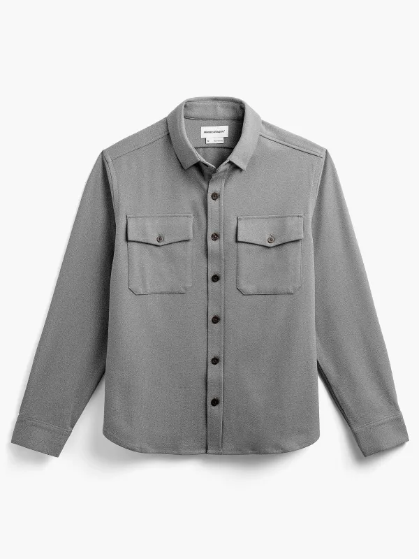 Best Medium Grey Heather Men'S Fusion Overshirt Men'S Shirts
